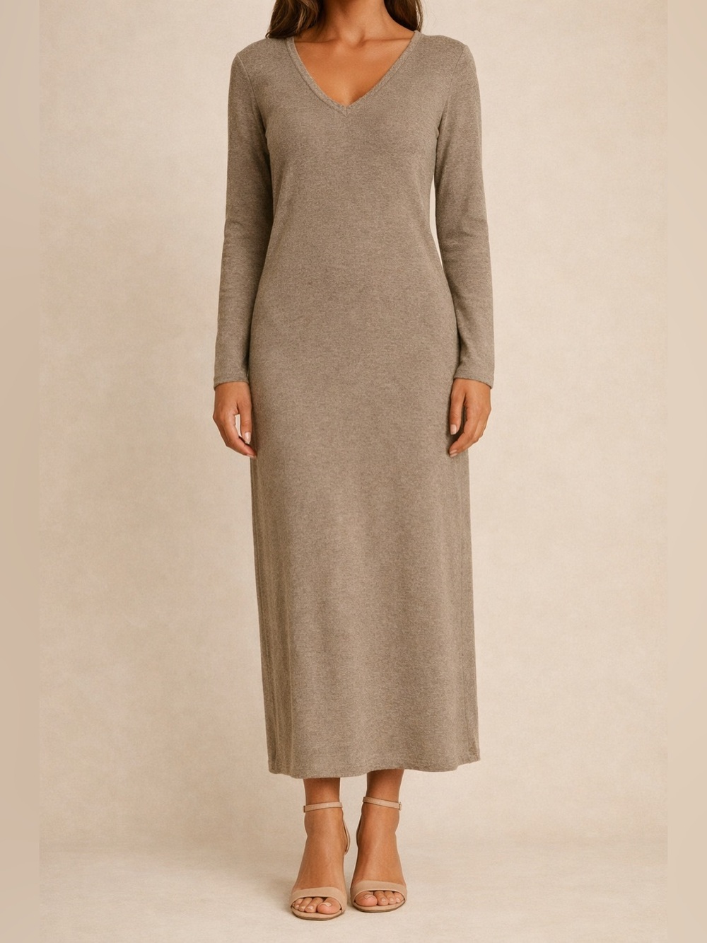 Wilfred Knit Jersey Dress – Taupe, Size Large